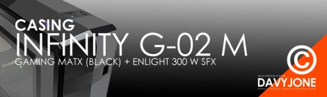Casing Infinity G-02 M Gaming mATX (Black) + Enlight 300 W SFX
