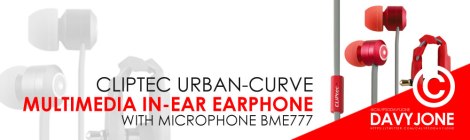 Cliptec URBAN-CURVE Multimedia In-Ear Earphone with Microphone BME777