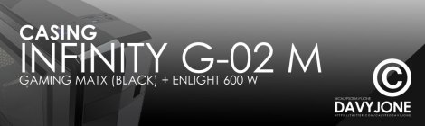 Casing Infinity G-02 M Gaming mATX (Black) + Enlight 600 W