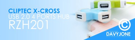 Cliptec X-CROSS USB 2.0 4 Ports Hub RZH201
